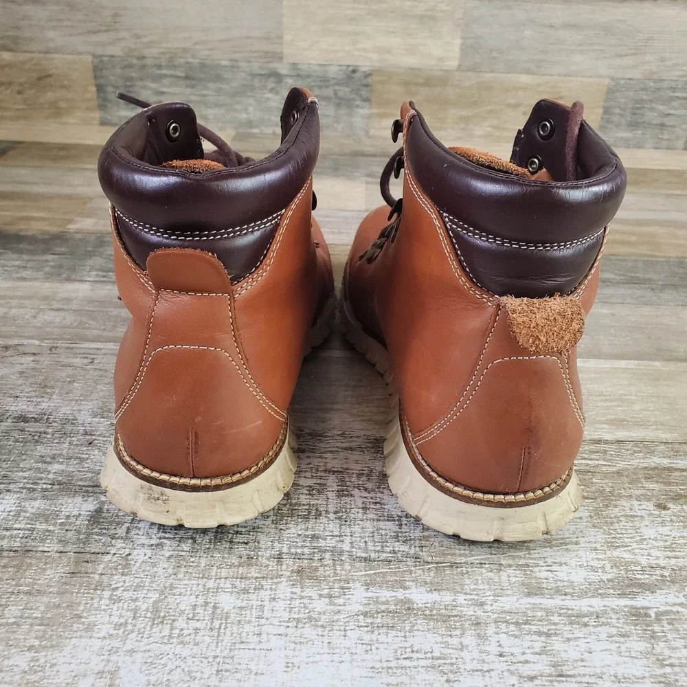 Cole Haan Zerogrand Mens Boots Sz 9 M Brown Leather Waterproof Hiking Boots‎